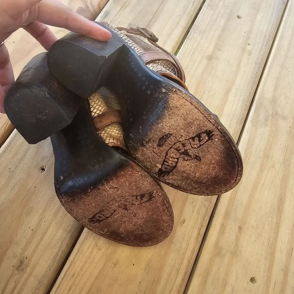 Freebird By Steven Rattle Booties/Sandals OPEN TOE Brown Size 8